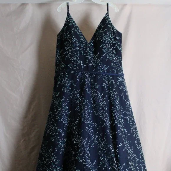 david's bridal navy blue prom dress Davids Bridal Embellishd Beaded Xscape Womens Navy Blue Formal Dress in Size 16